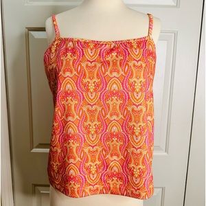 Athleta Activewear Paisley Spaghetti Adjustable Strap Stretchy Fabric Top Sz 40D